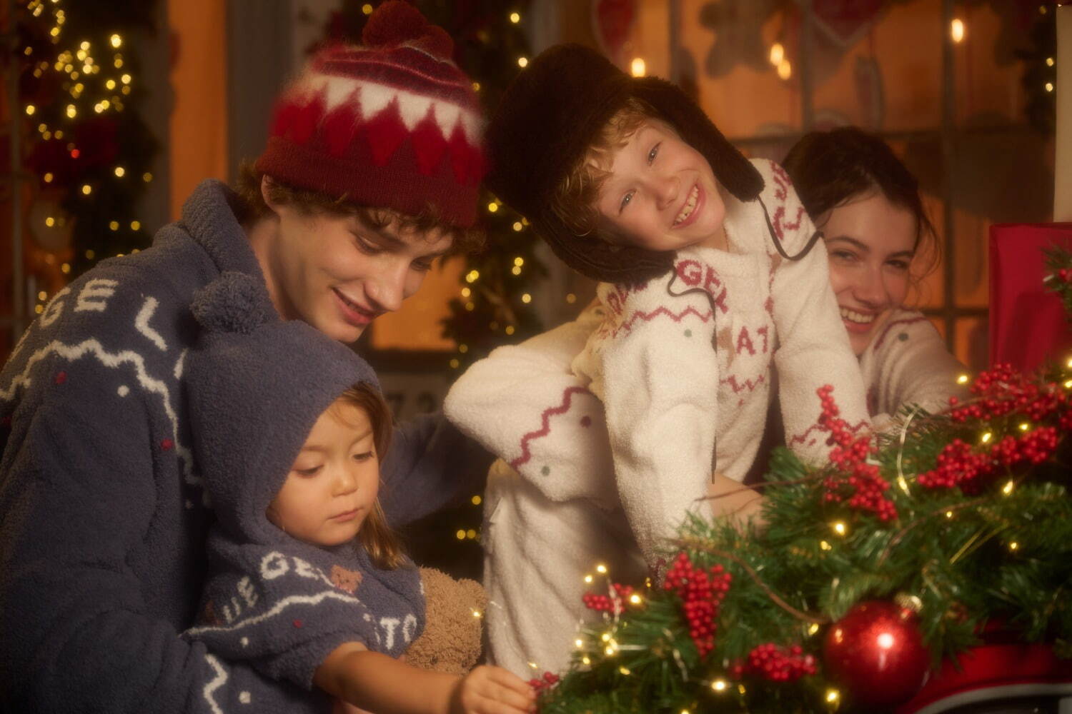 ジェラート ピケ24年クリスマス、“クマ入り”ノルディック柄ルーム