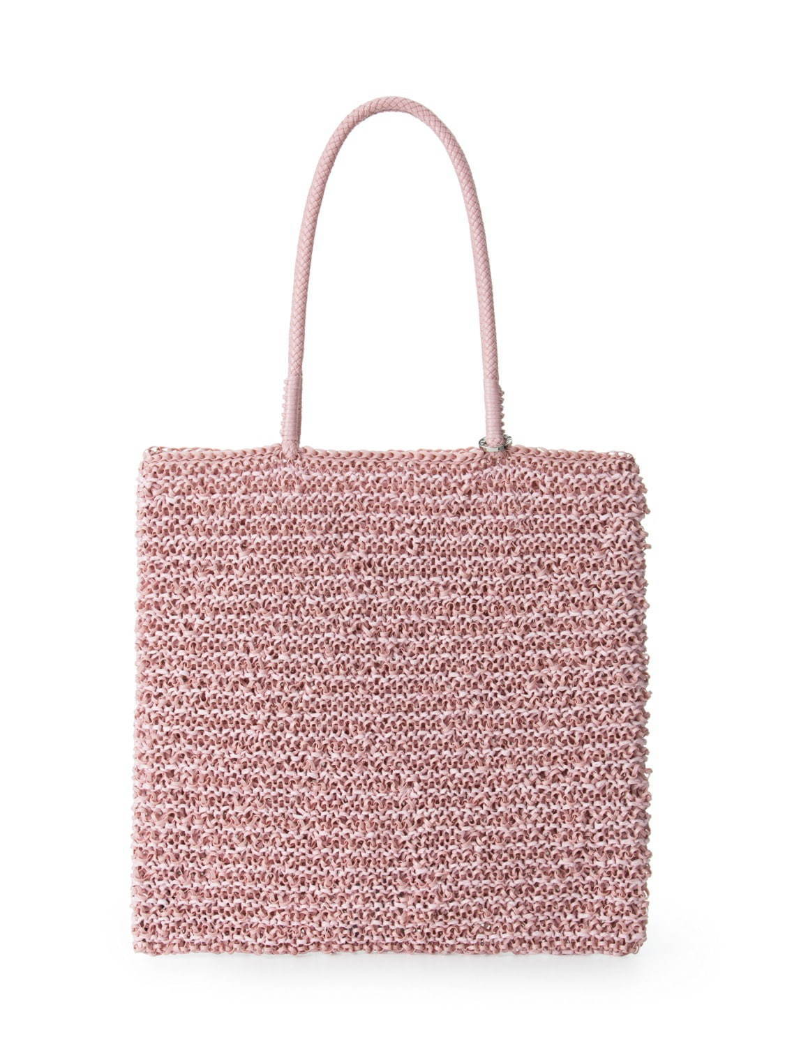 アンテプリマの新作“ラフィア”ミックスのワイヤーバッグ - ピンク