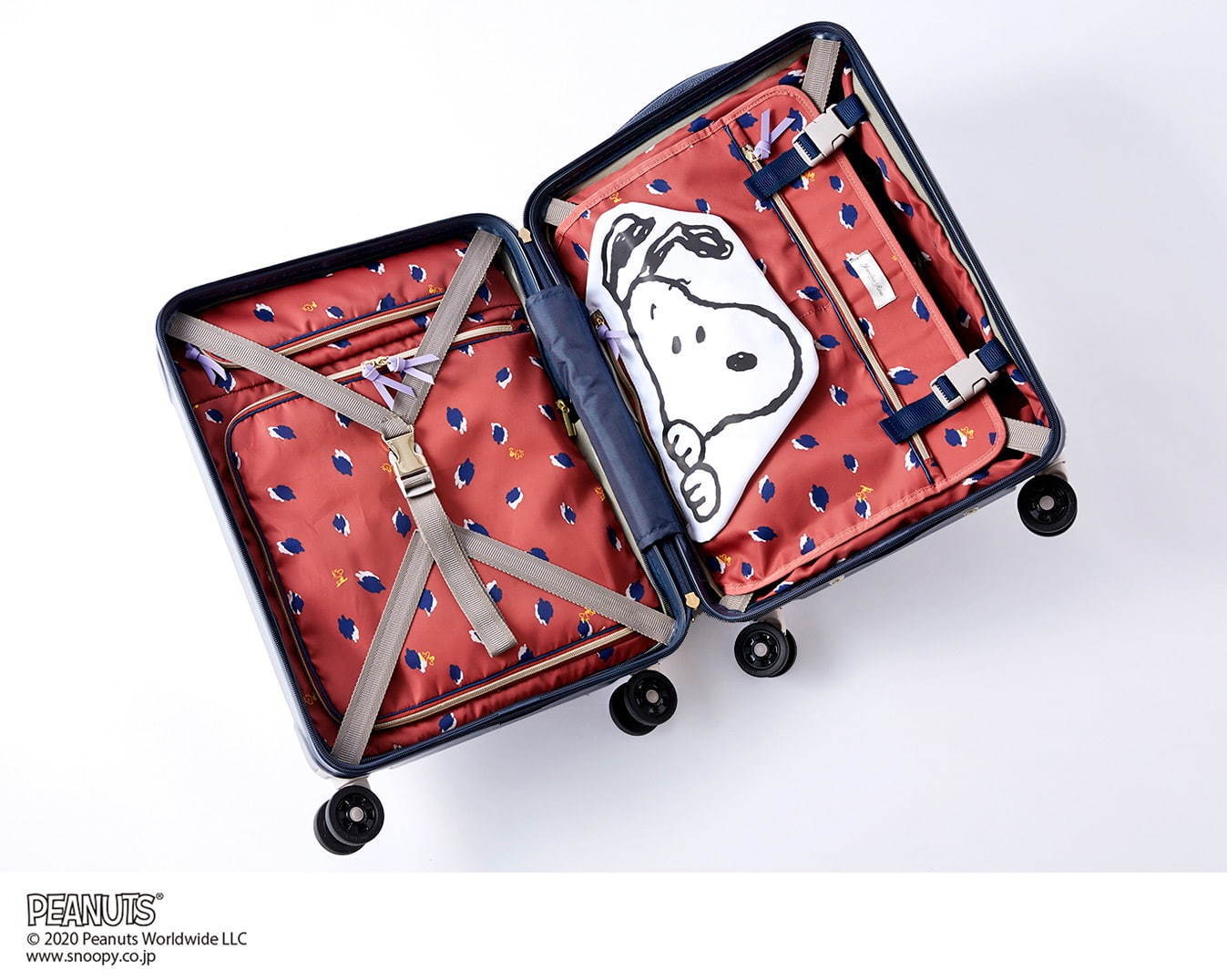 スヌーピー×チョコチップクッキー”モチーフのスーツケース＆ポーチ