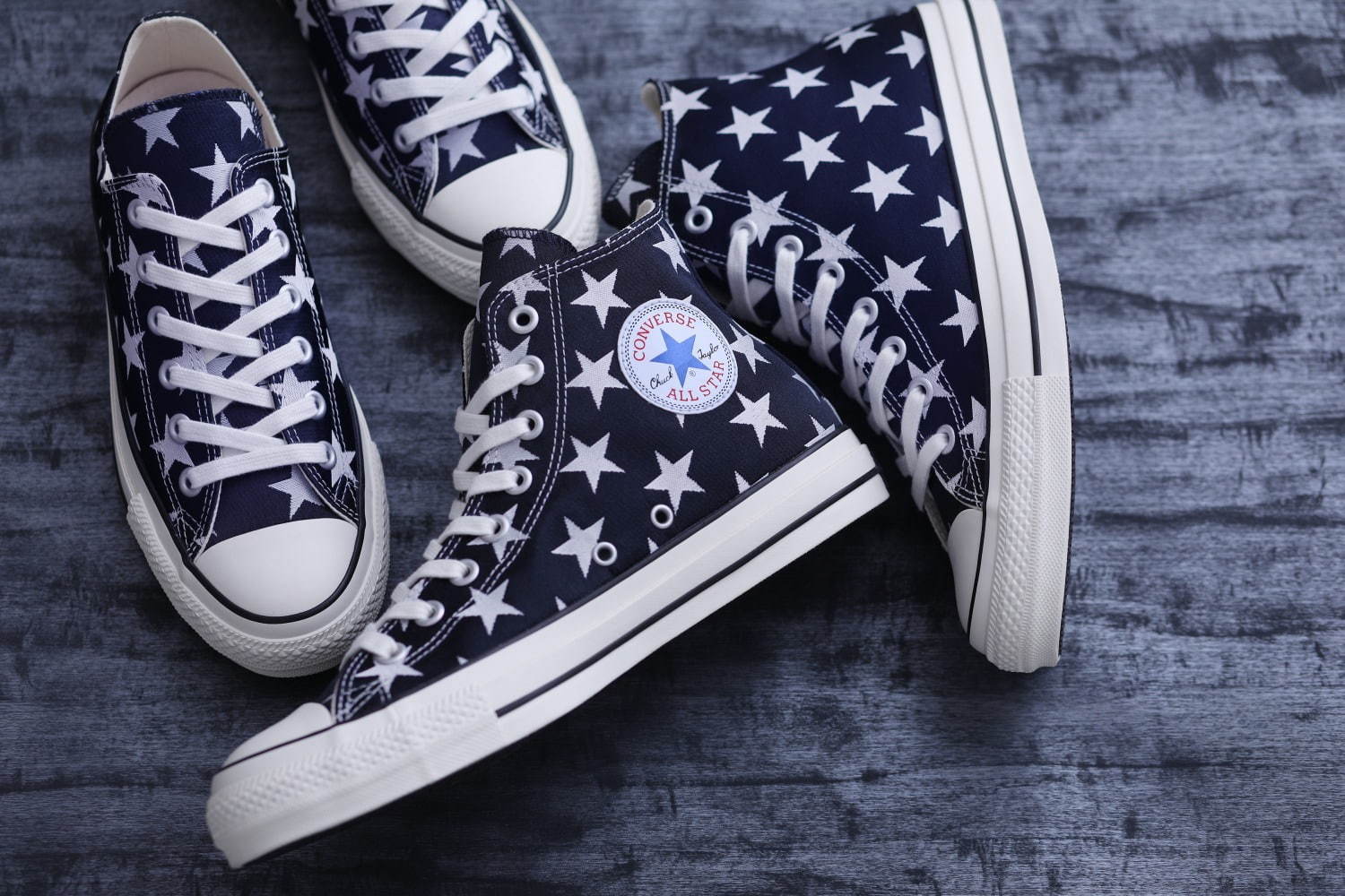 コンバース、“西陣織”でポップな星柄を再現した「オールスター