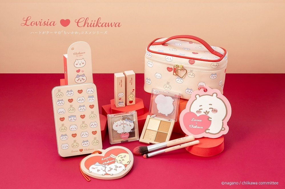 ちいかわ」リップグロス&4色アイシャドウパレット、“ハート”を抱える