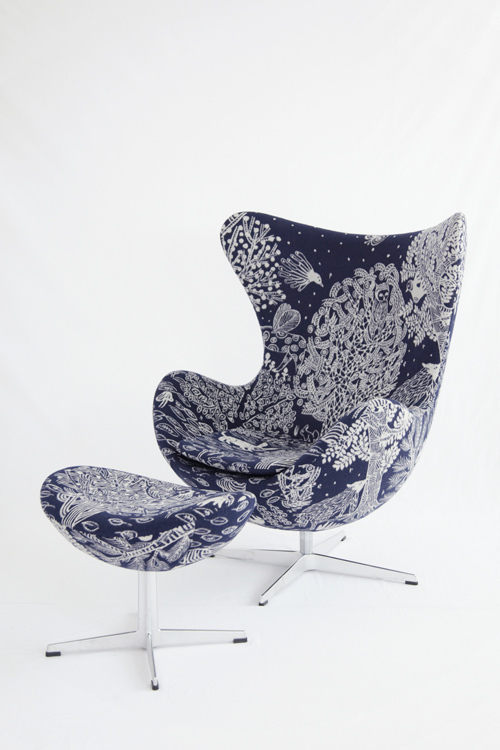 ミナ ペルホネンのファブリックを使用したエッグチェア・スワンチェア