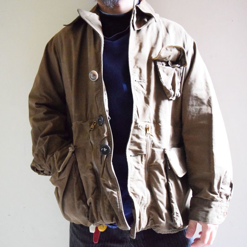 40's MASLAND カスタムジップ ブラウンハンティングジャケット M〜L位