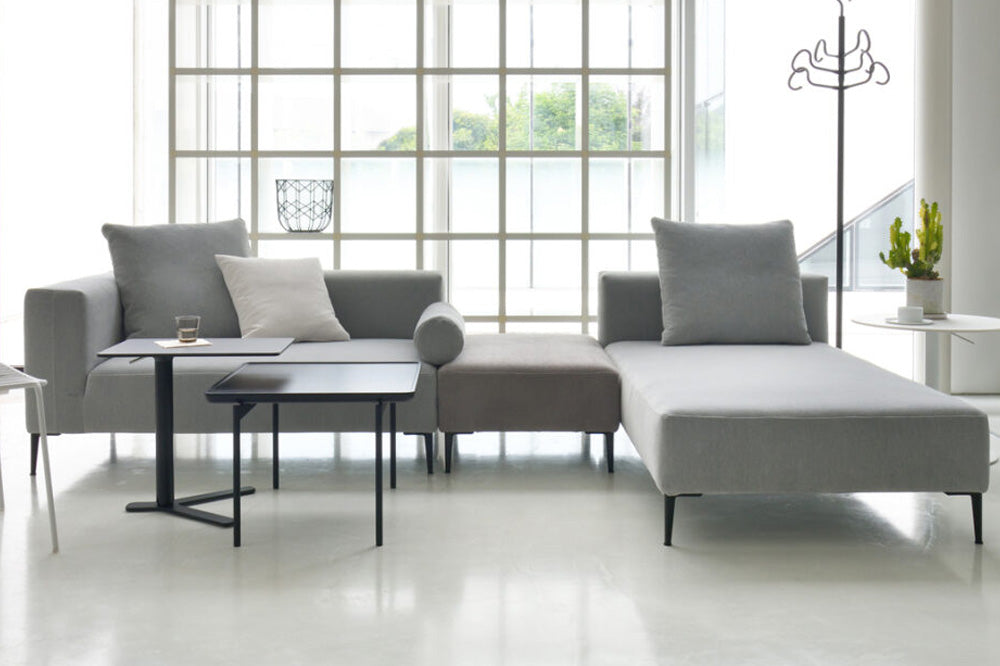 エスティック liz ソファ 1Pアームレス Dランク グレー クッション