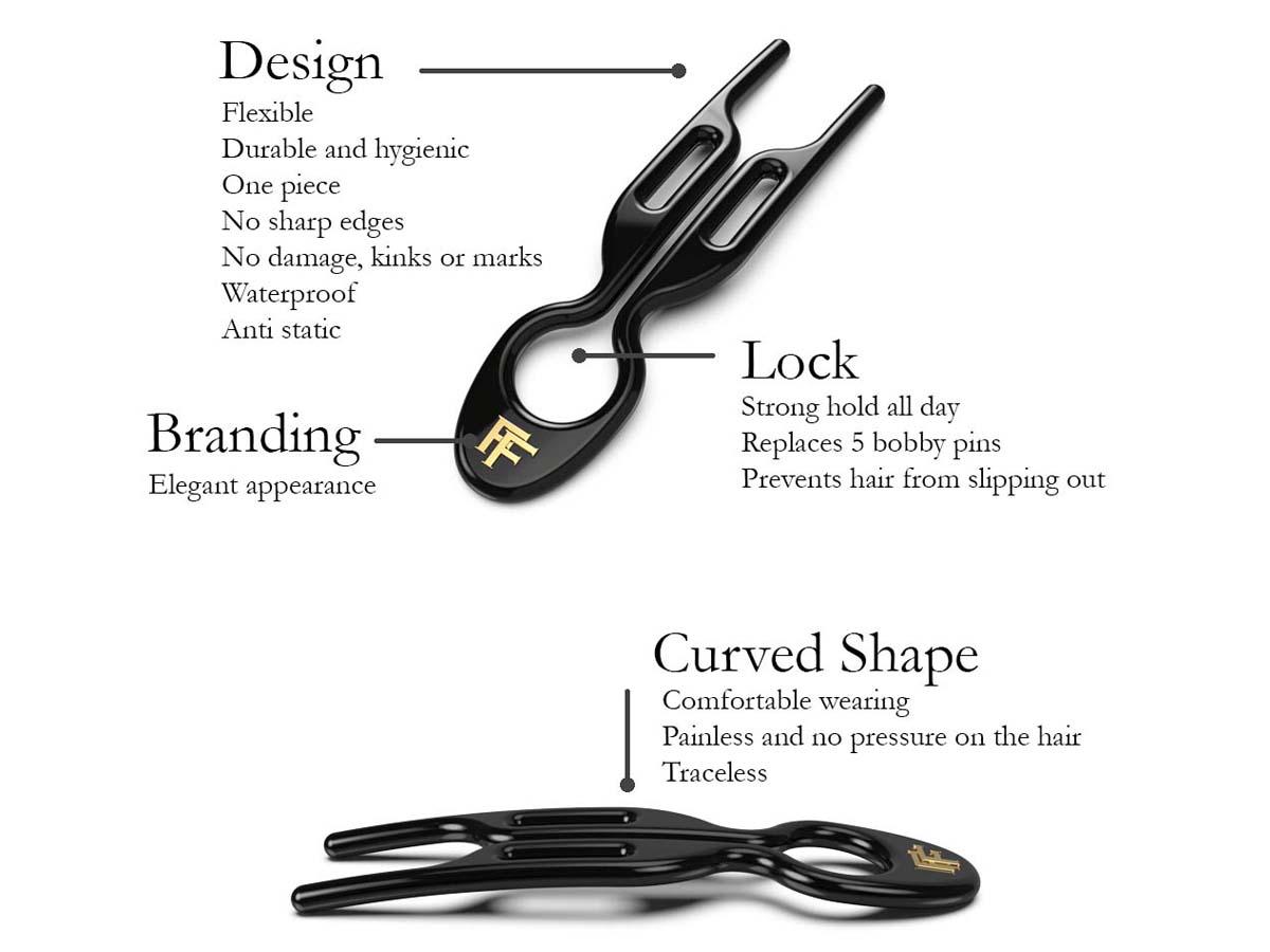 Nº 1 HAIRPIN | Black (3 or 5 per box) – Fiona Franchimon