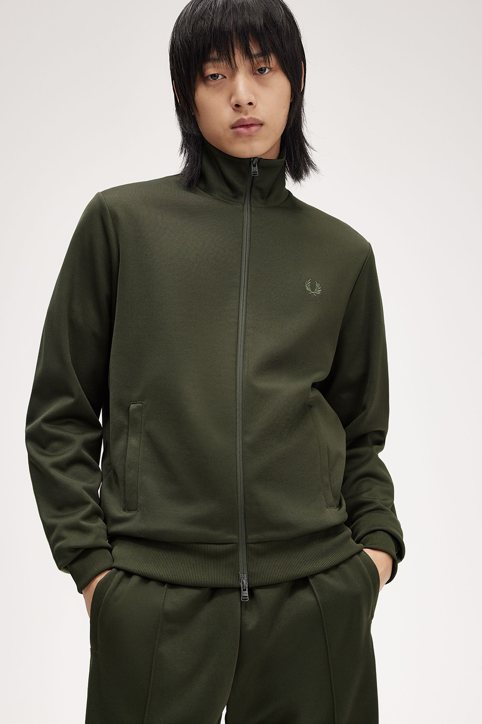 Tape Detail Track Jacket(M 408：HUNTING GREEN): | FRED PERRY JAPAN