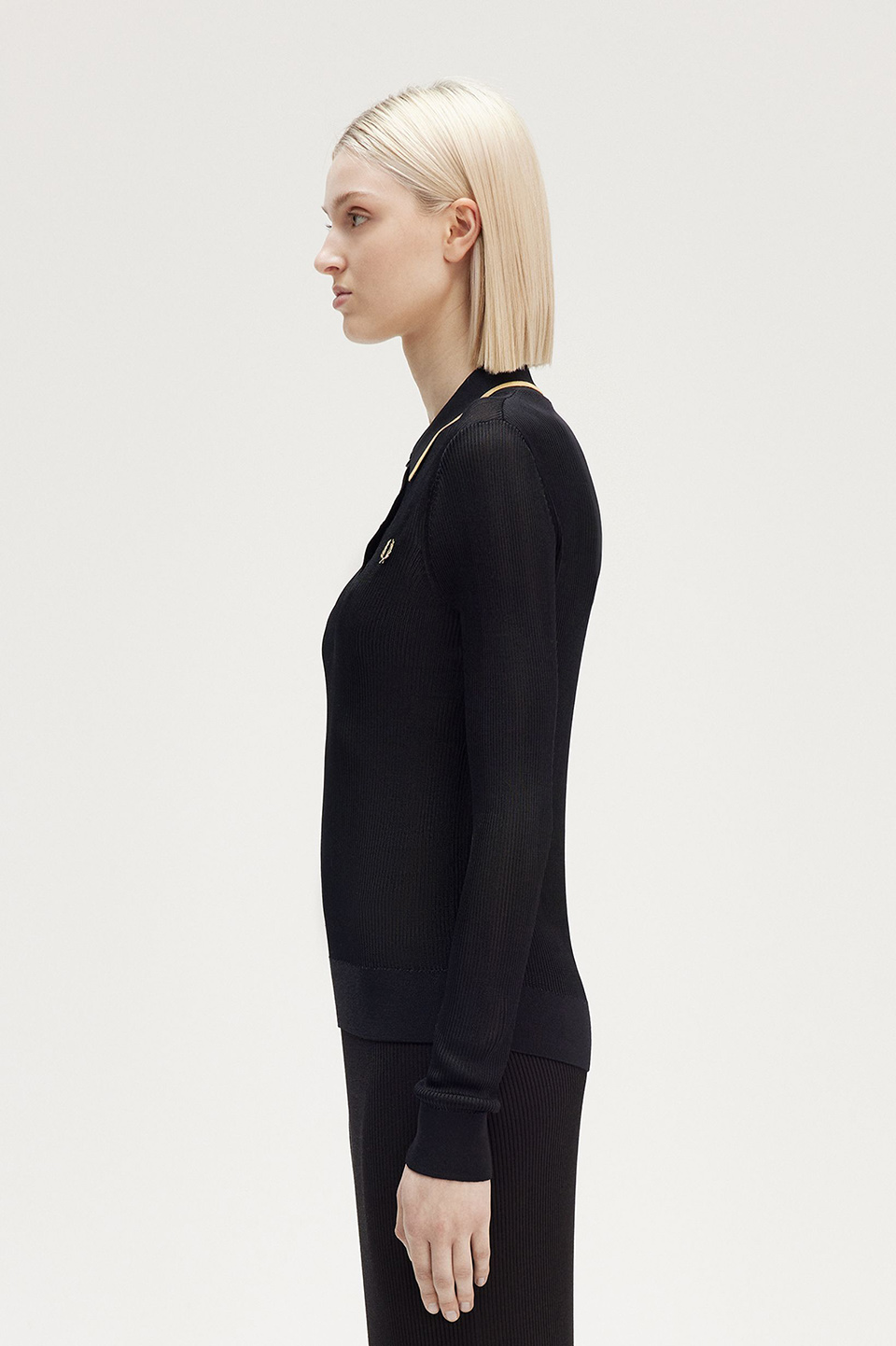 Ribbed Knitted Shirt(8 102：BLACK): | FRED PERRY JAPAN | フレッド