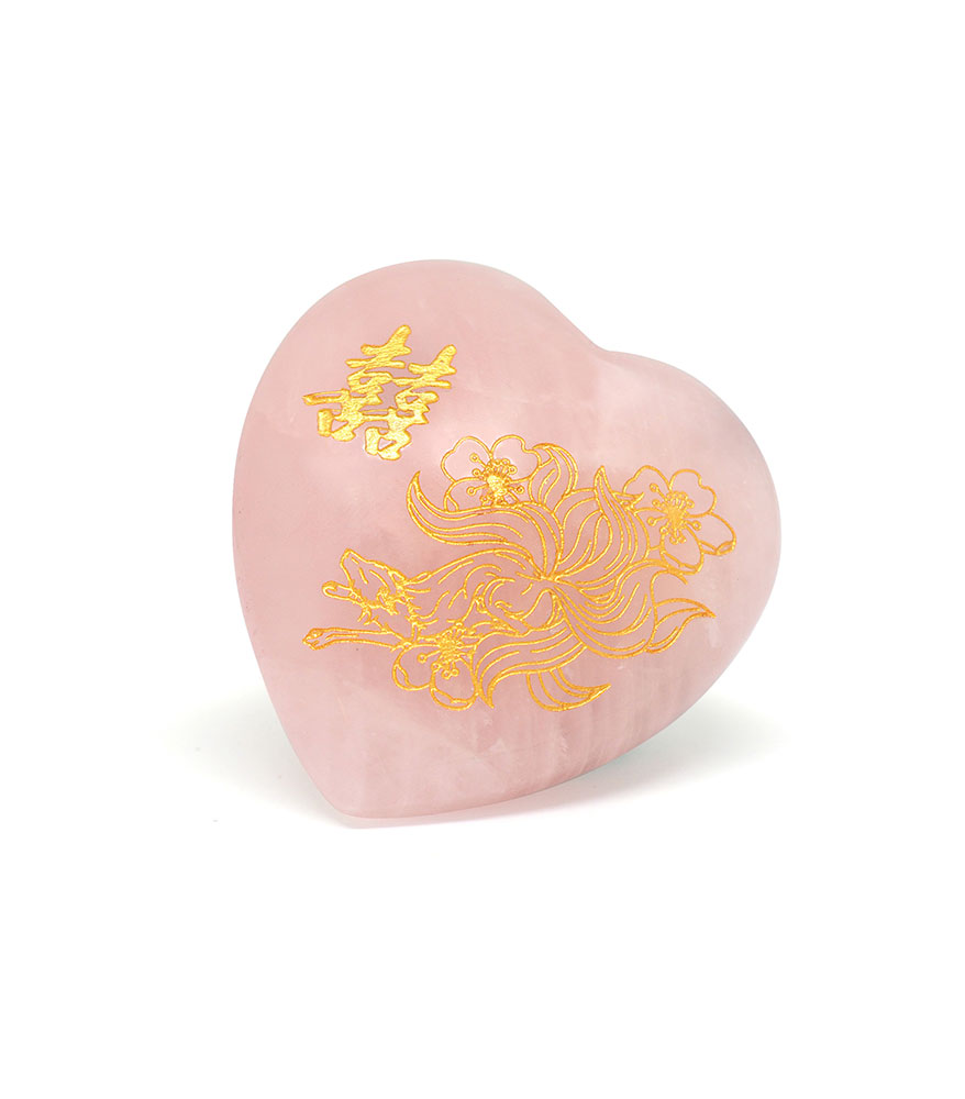 風水メガモール / ローズクォーツ・ハート Nine Tailed Fox / Double