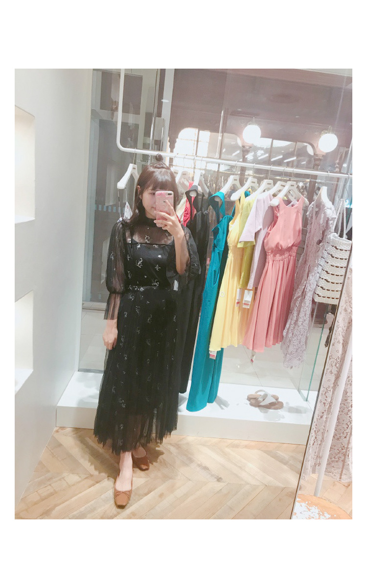 Fubail / チュールエンブロイダリーロングワンピース