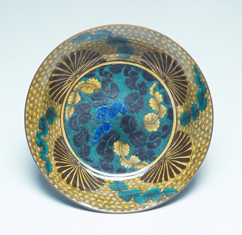 セール中 古九谷青磁 草花 陽刻文長皿 セール中 古九谷青磁 草花 陽刻