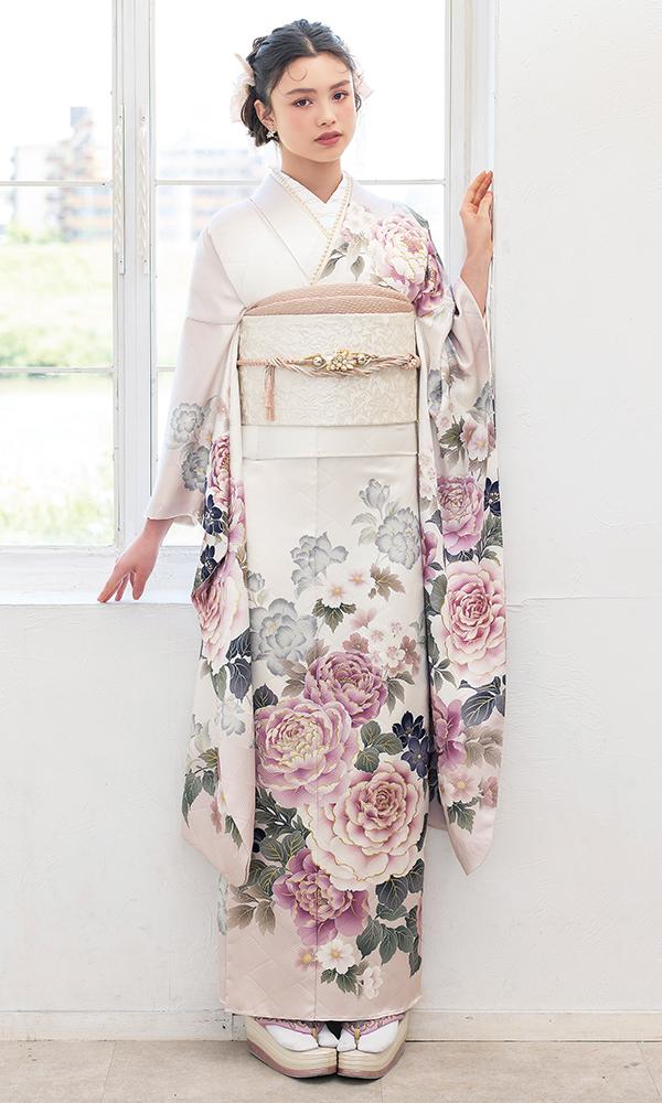 ベビーピンクに紫の牡丹｜振袖大好き 【菊京屋】振袖レンタル 成人式