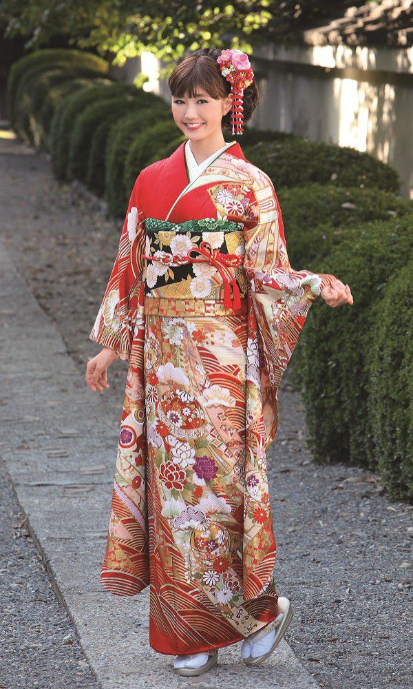 京友禅振袖・赤色・金彩┃伝統古典【菊京屋】