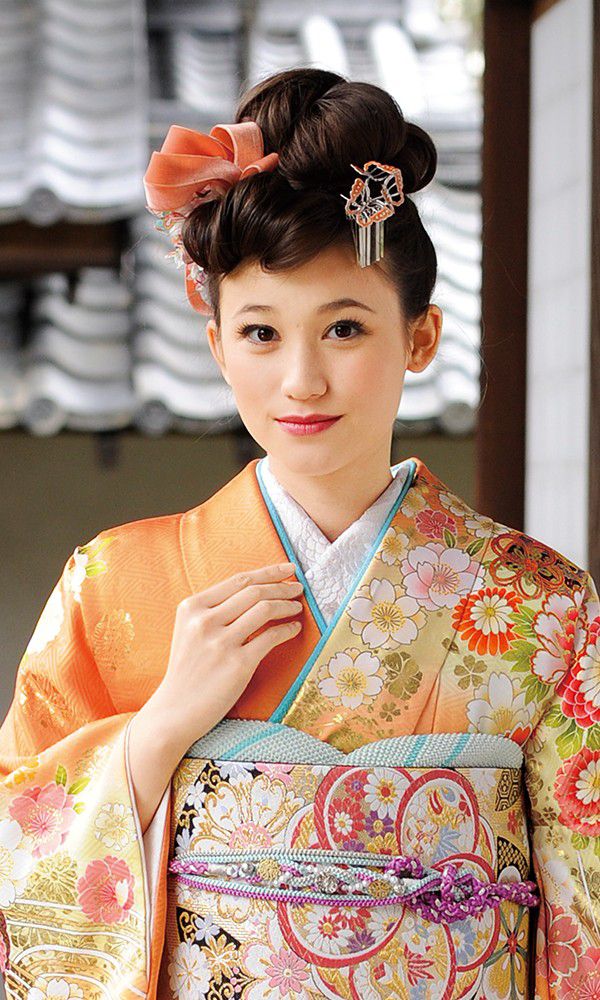 京友禅振袖・橙色・オレンジ┃かわいい古典【菊京屋】