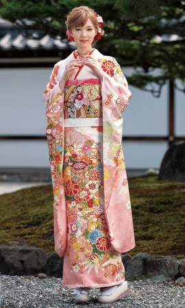 貝桶と日本の四季草花┃伝統古典【菊京屋】振袖