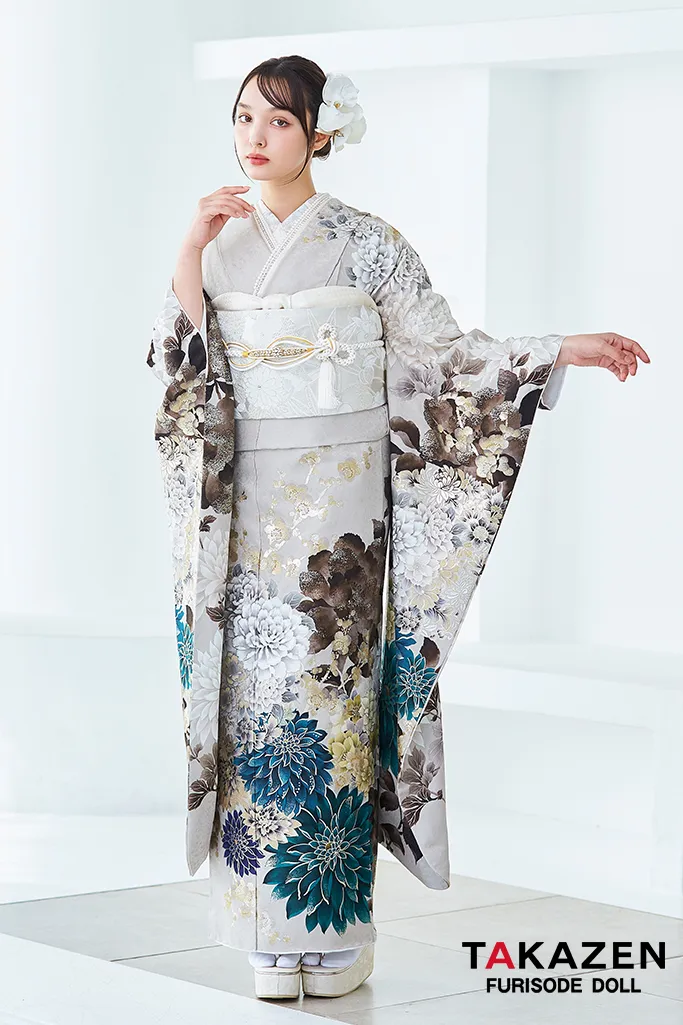 正統派古典 ベージュ/ダスティーカラー 牡丹柄 假屋崎省吾デザイン
