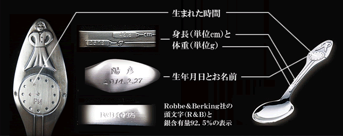 Robbe＆Berking 誕生記念≪純銀≫スプーン ドイツ老舗銀