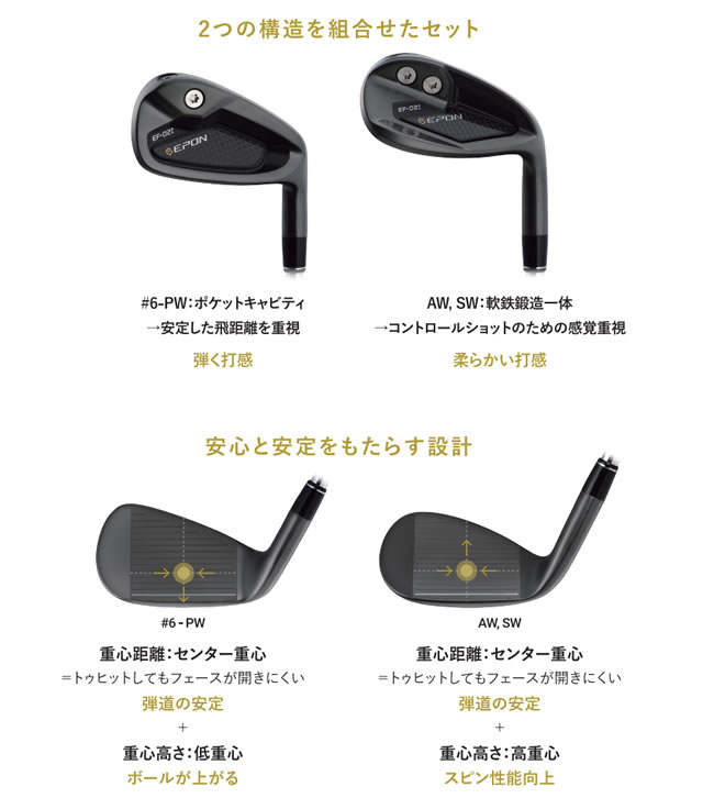 エポン epon EF-02I アイアン6本セット(6～P・A) エポン epon EF-02I