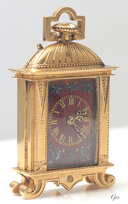 ギロッシュエナメル ゴールド 置き時計 ペンダントウォッチ アンティーク