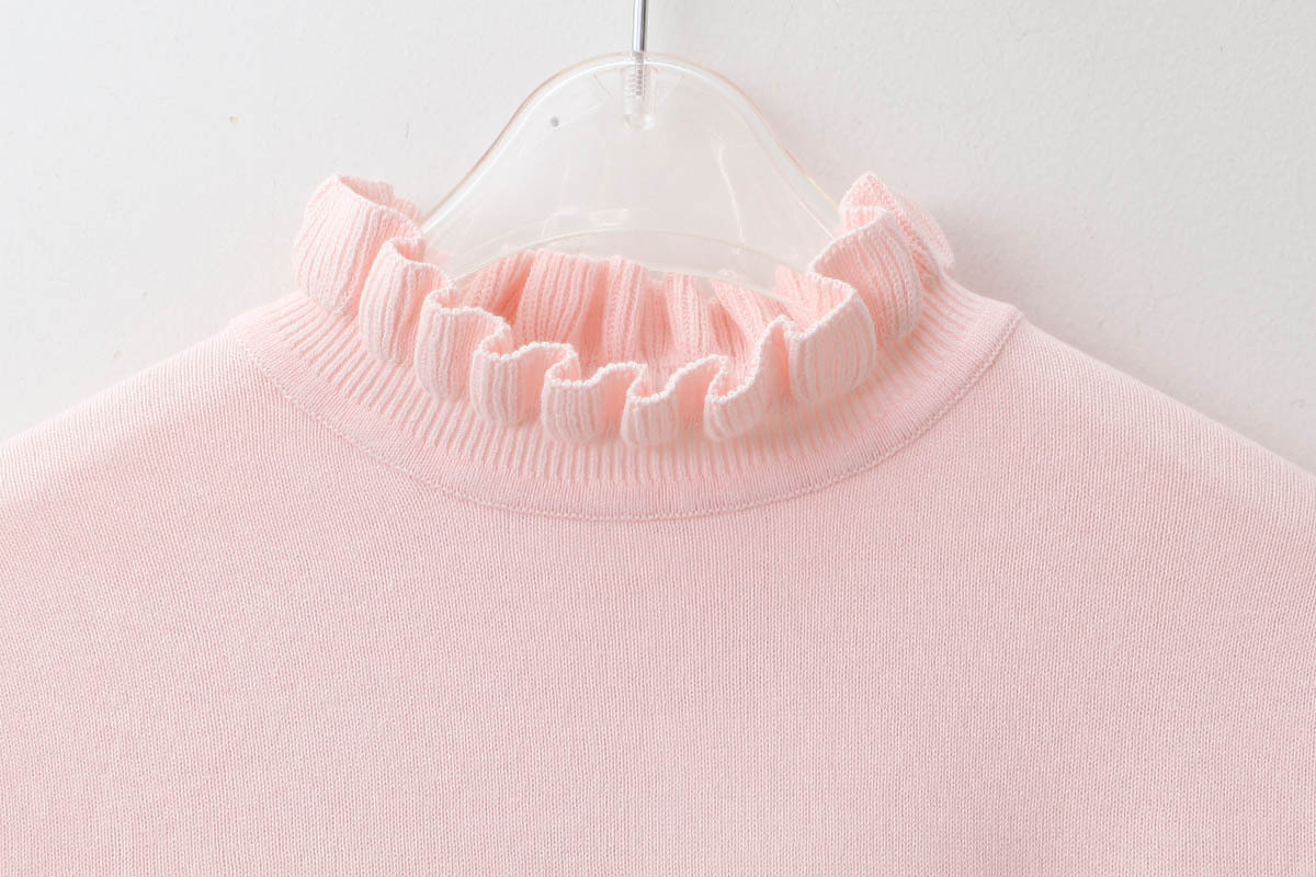 CHILD WOMAN チャイルドウーマン shop別注!! 32/2強撚綿フリル衿長袖