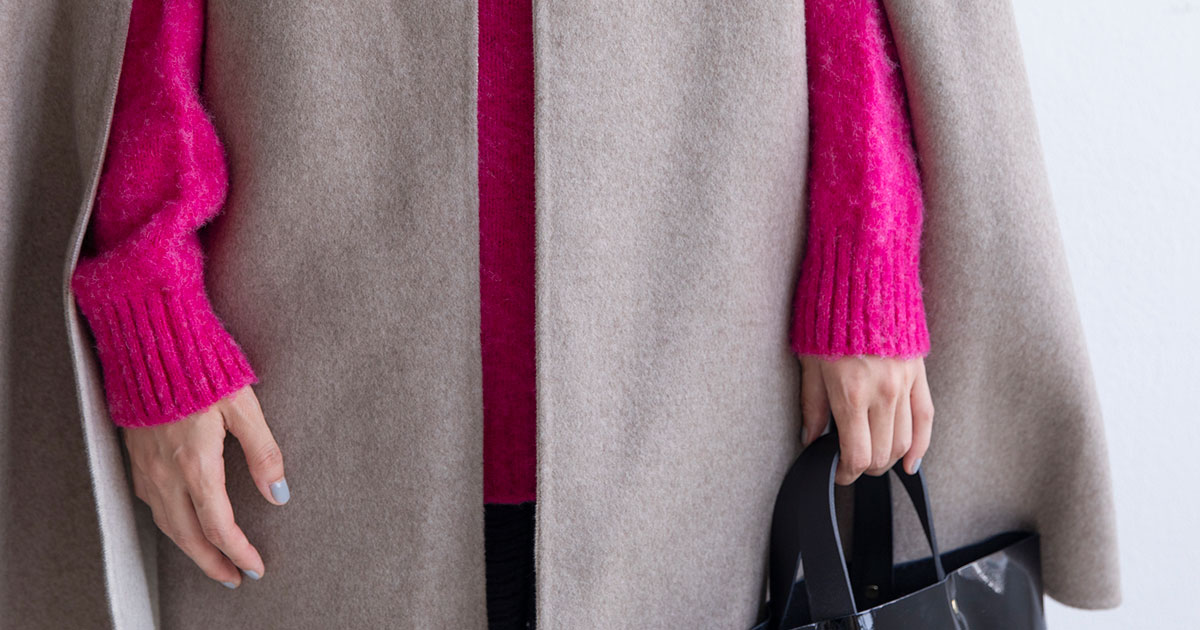 カシミヤリバーシブル ケープ - HARRISS GRACE - weeksdays