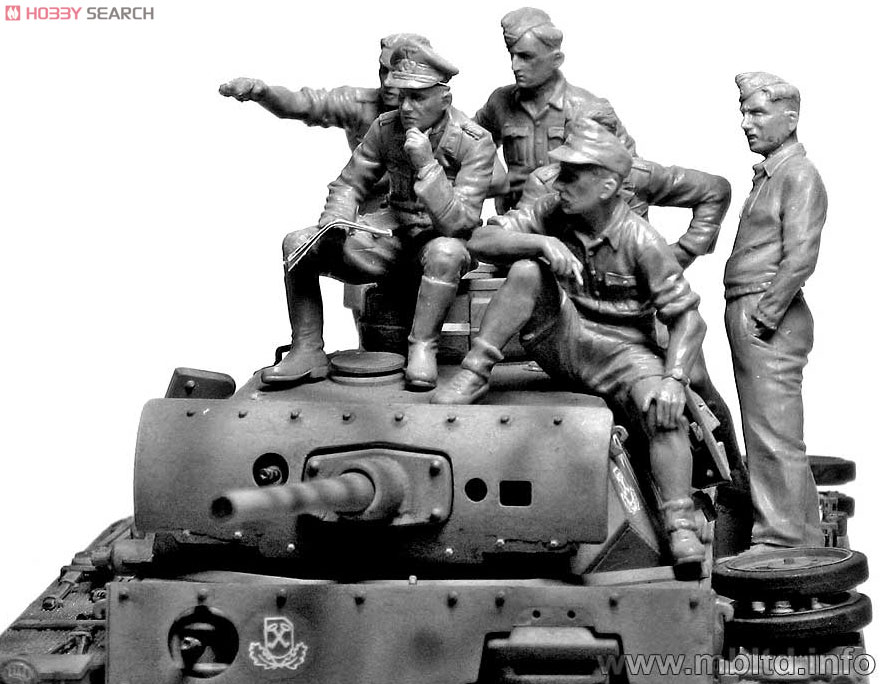 DAK アフリカ軍団ロンメル将軍&司令部将校・戦車上 (プラモデル