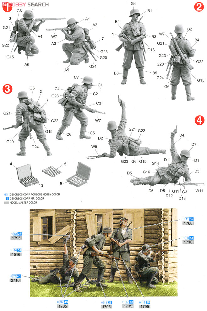 ドイツ国防軍歩兵チーム 第二次世界大戦 バルバロッサ 1941 1/6 ドイツ
