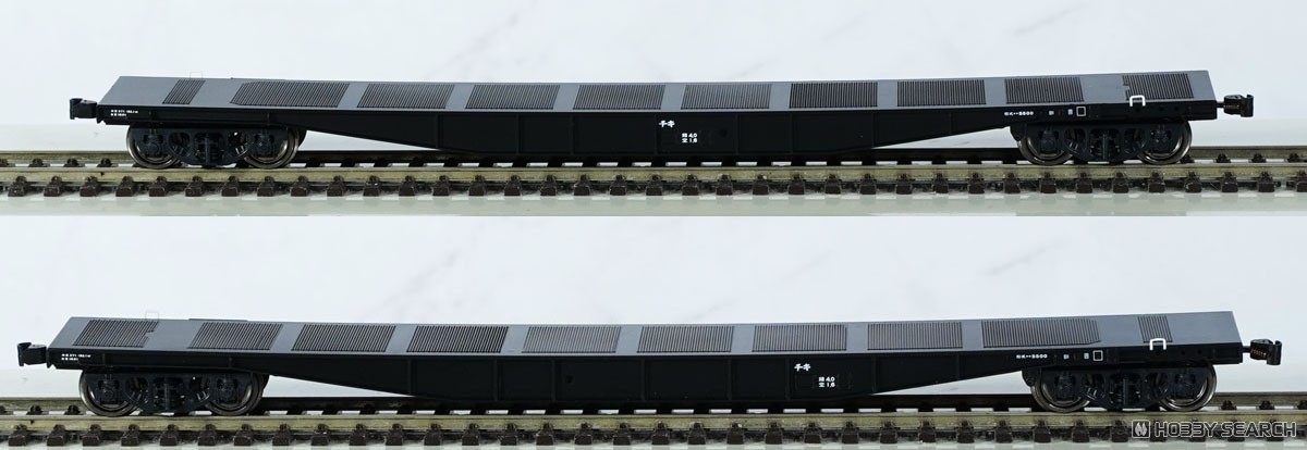 16番(HO) チキ5500ロングレール積載具付増結2両セット・チキ塗装：黒