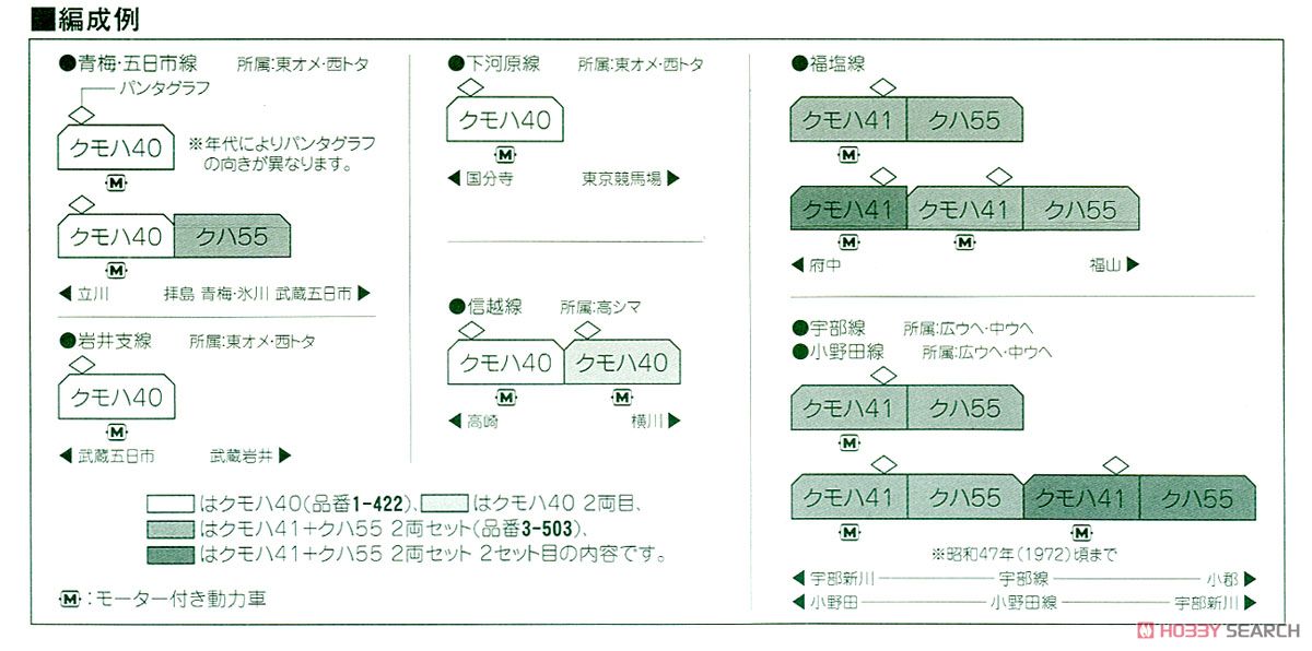 HO) クモハ41＋クハ55 (2両セット) (鉄道模型) - ホビーサーチ 鉄道