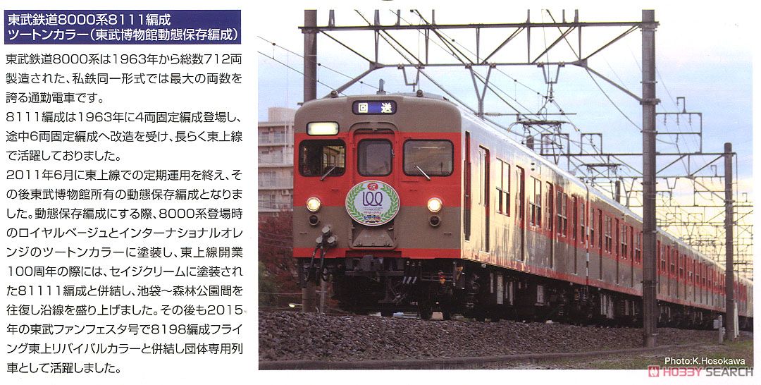 鉄道コレクション 東武鉄道 8000系 8111編成ツートンカラー (東武
