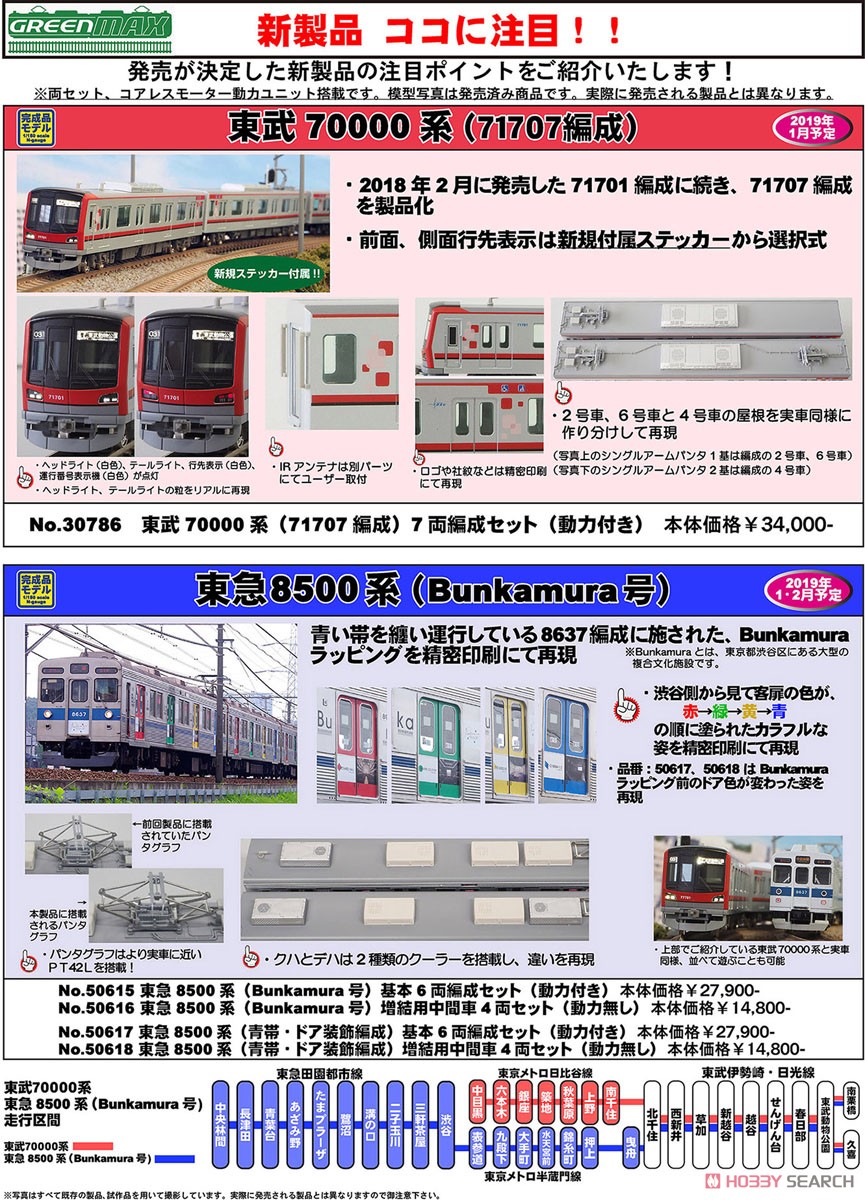 東武 70000系 (71707編成) 7輛編成セット (動力付き) (7両セット