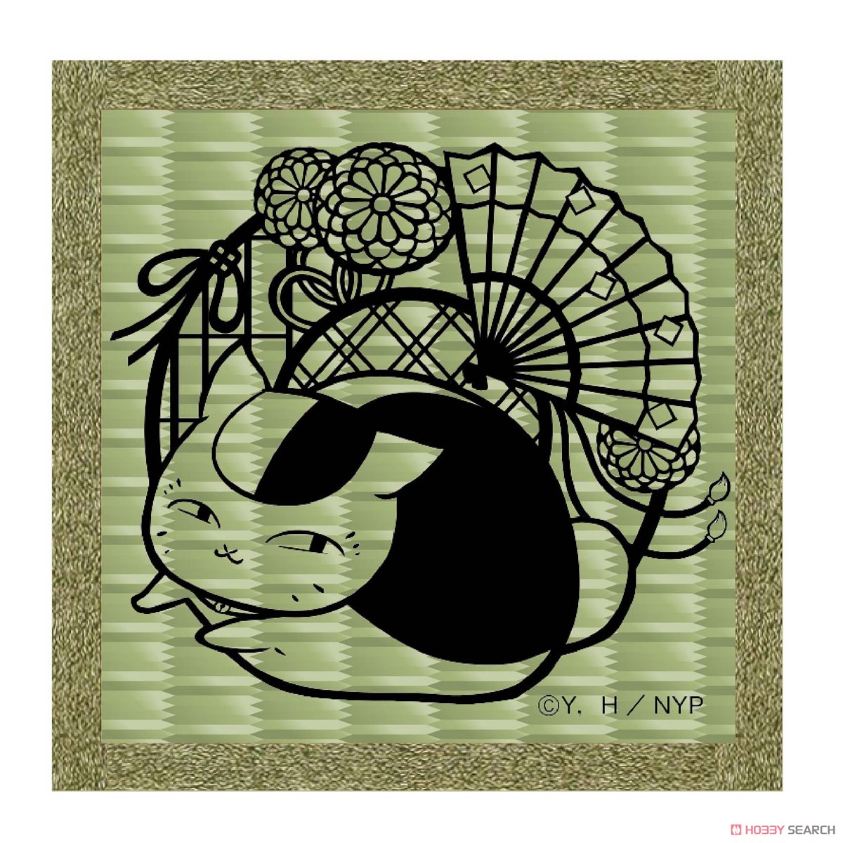 夏目友人帳 切り絵シリーズ 畳コースター ニャンコ先生C 扇