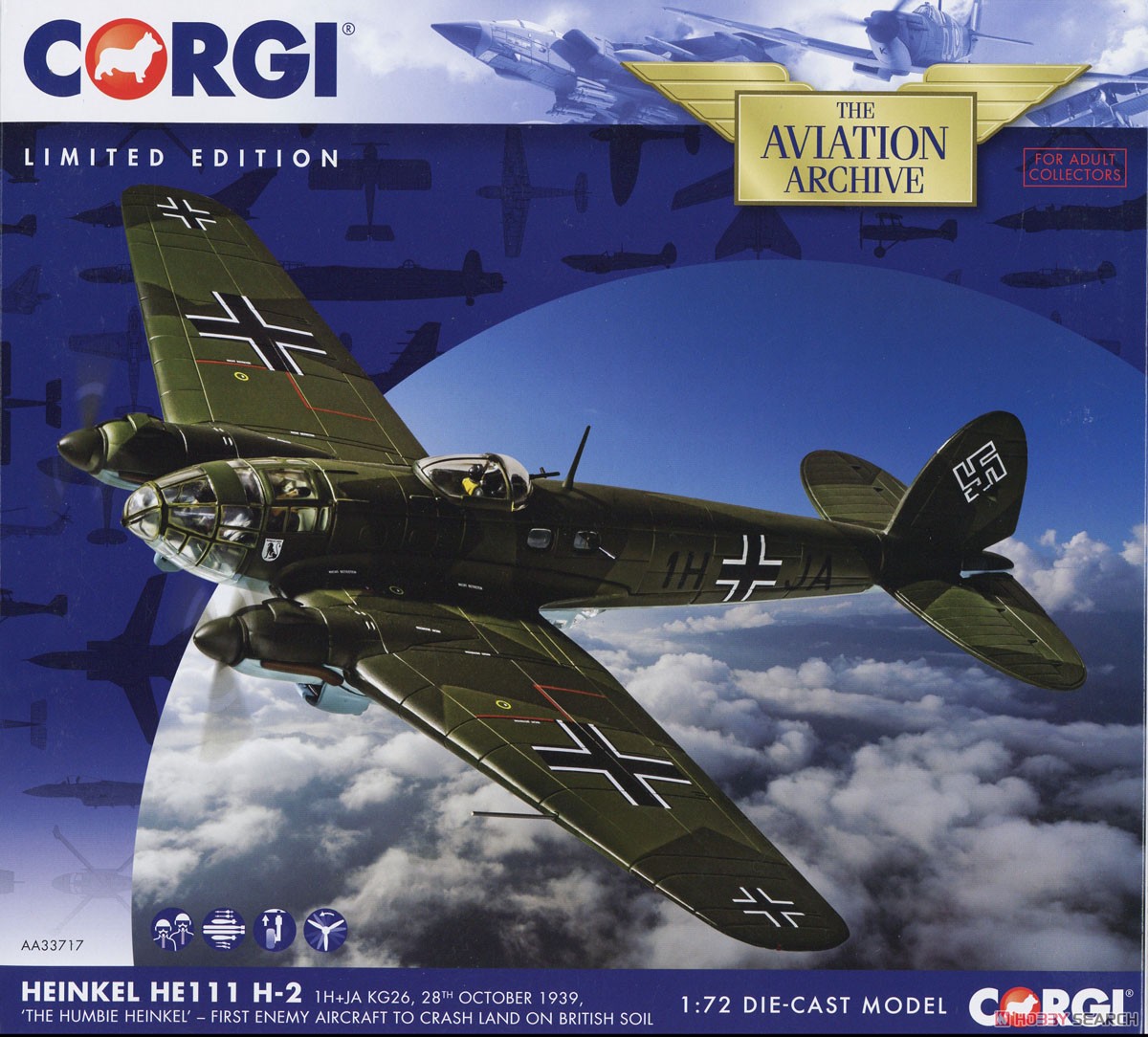 ☆限定版・美品☆Corgi He111 H-5 航空機モデル 1/72スケール♪