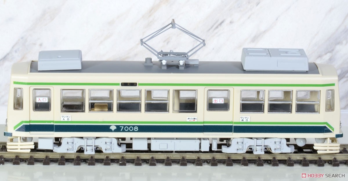 16番(HO) 都電荒川線 7000系 冷房車白緑色 7008 動力付完成品 (塗装
