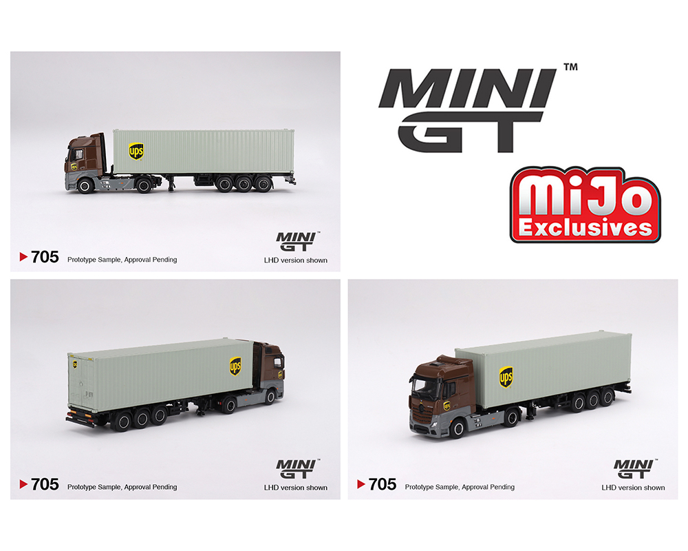 MINI GT 1/64 MERCEDES BENZ ACTROS UPS 40 FT DRY CONTAINER / *FREE