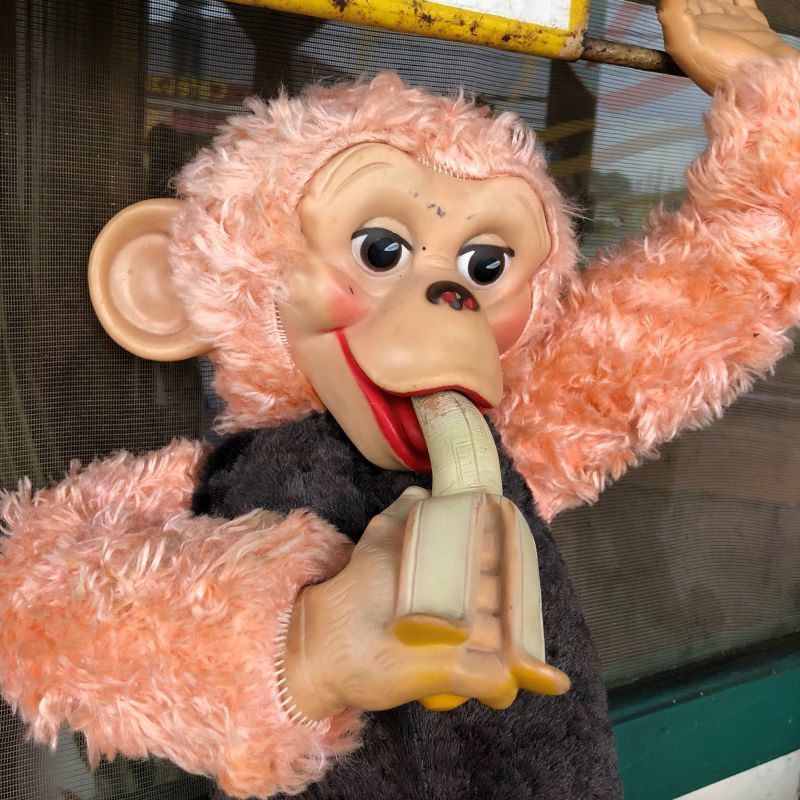 Vintage Rushton Pink Zippy the Monkey Doll (J417) - 2000toys