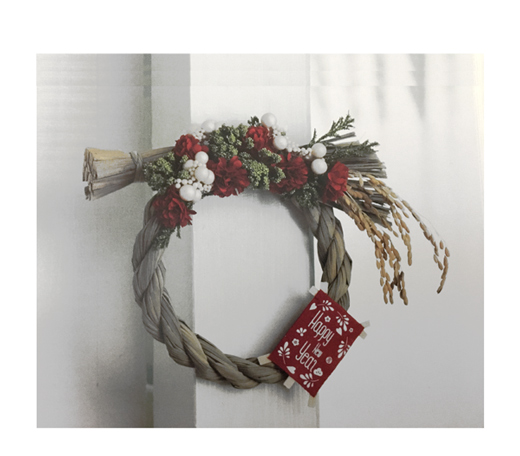 DM稲穂しめ縄リース15cm(NPR144015) | プリザーブドフラワーKnext