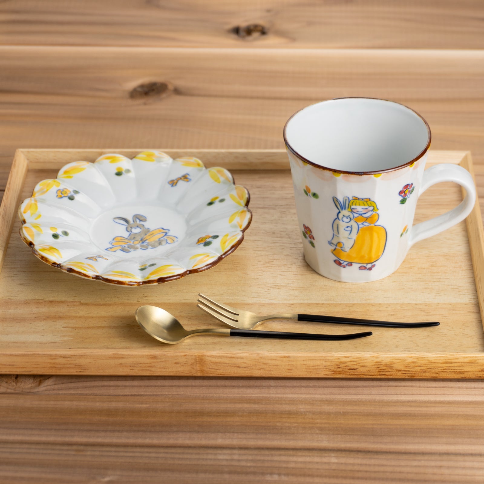 京都 清水焼】絵皿 お気に入りのぬいぐるみ オレンジ タナカ製陶｜コト