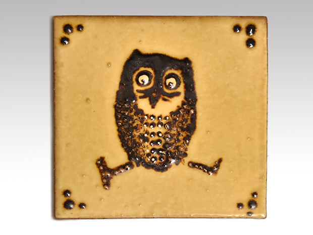 船木研児 スリップウェア 河童図 陶板 額装 初秋のインテリア