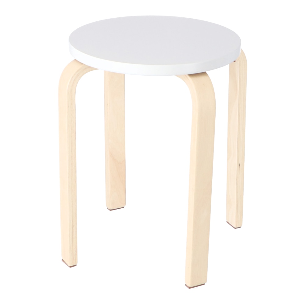 LIFELEX 木製スツール ホワイト: 家具・インテリア・収納用品