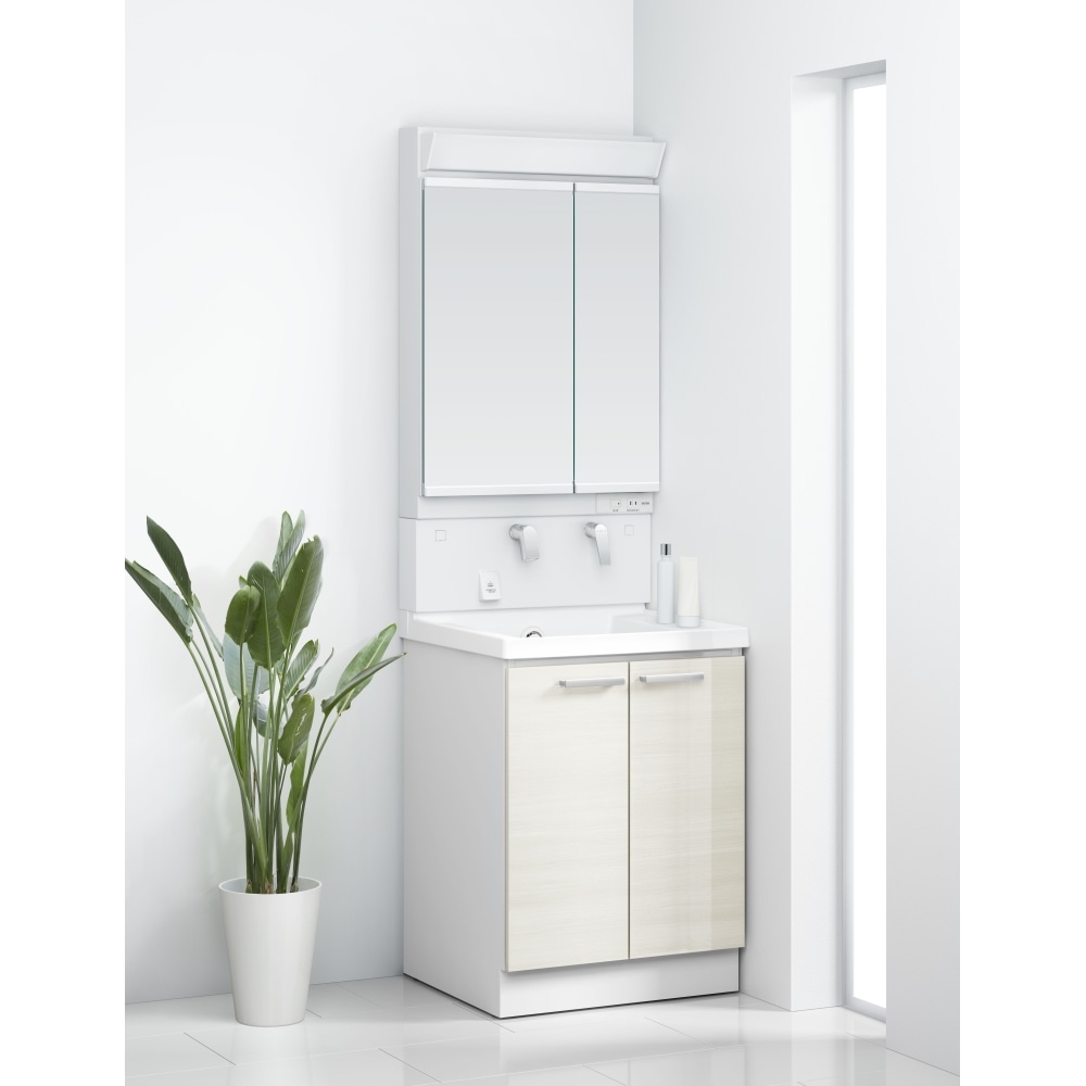 TOTO 洗面化粧台 KZ 間口60cm 除菌2面鏡2枚扉(テラホワイトウッド