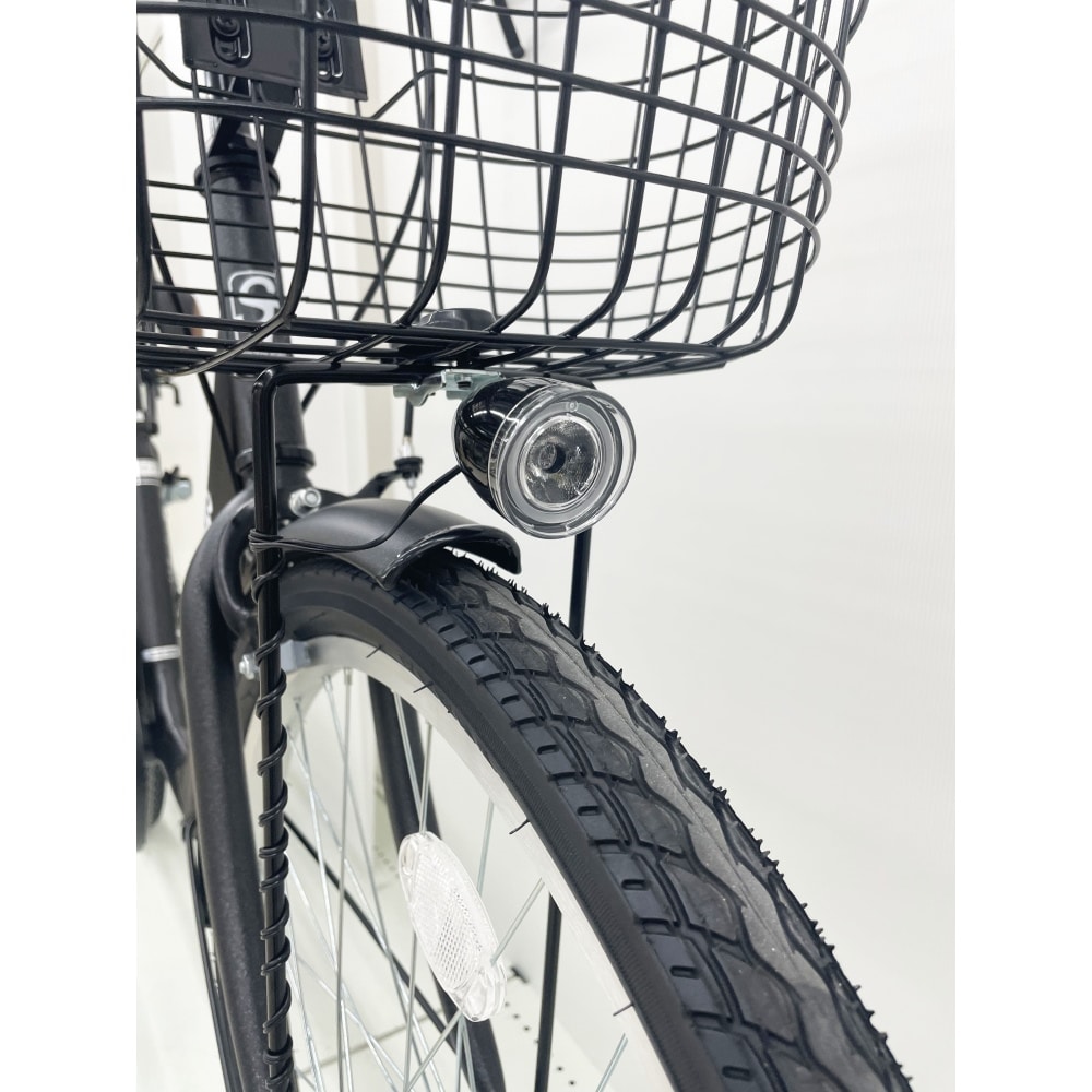 24型軽快車外装6段オートライト ブラック(ブラック): カー・自転車