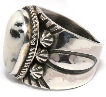 ナバホ族 L.Jah作バングル&ホワイトバッファローリング2点セット 最終