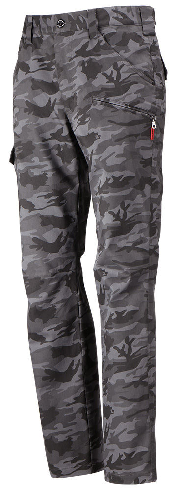 カジメイク T／C迷彩ストレッチカーゴパンツ グレー L 6794 の