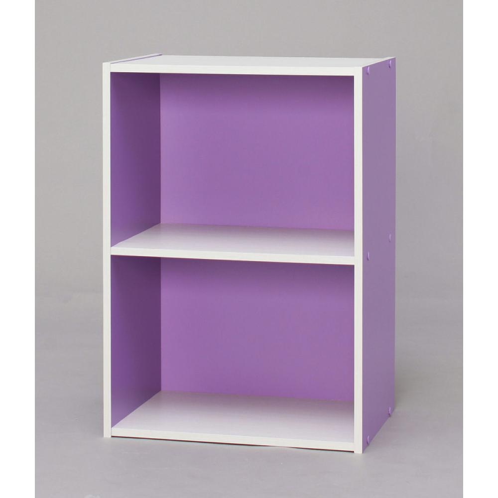 カラーボックス 2段 パープル／オフホワイト CX－2 の通販