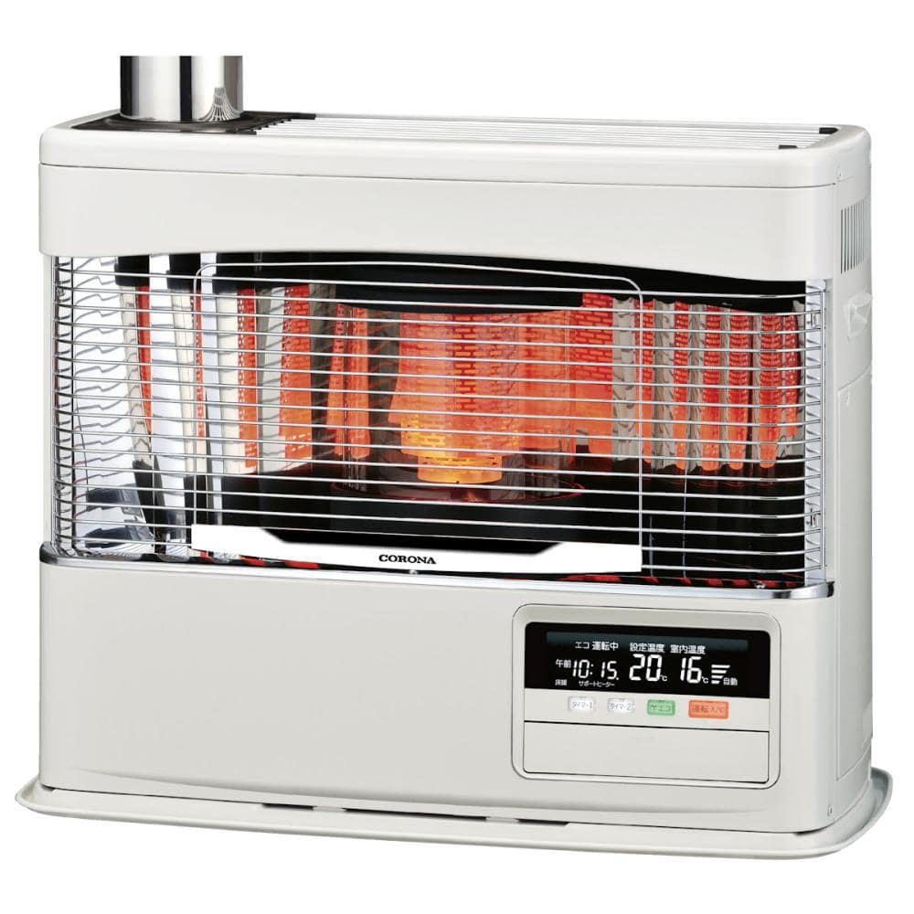 コロナ 床暖ポット式（煙突式）ストーブ 木造20畳 ホワイト UH