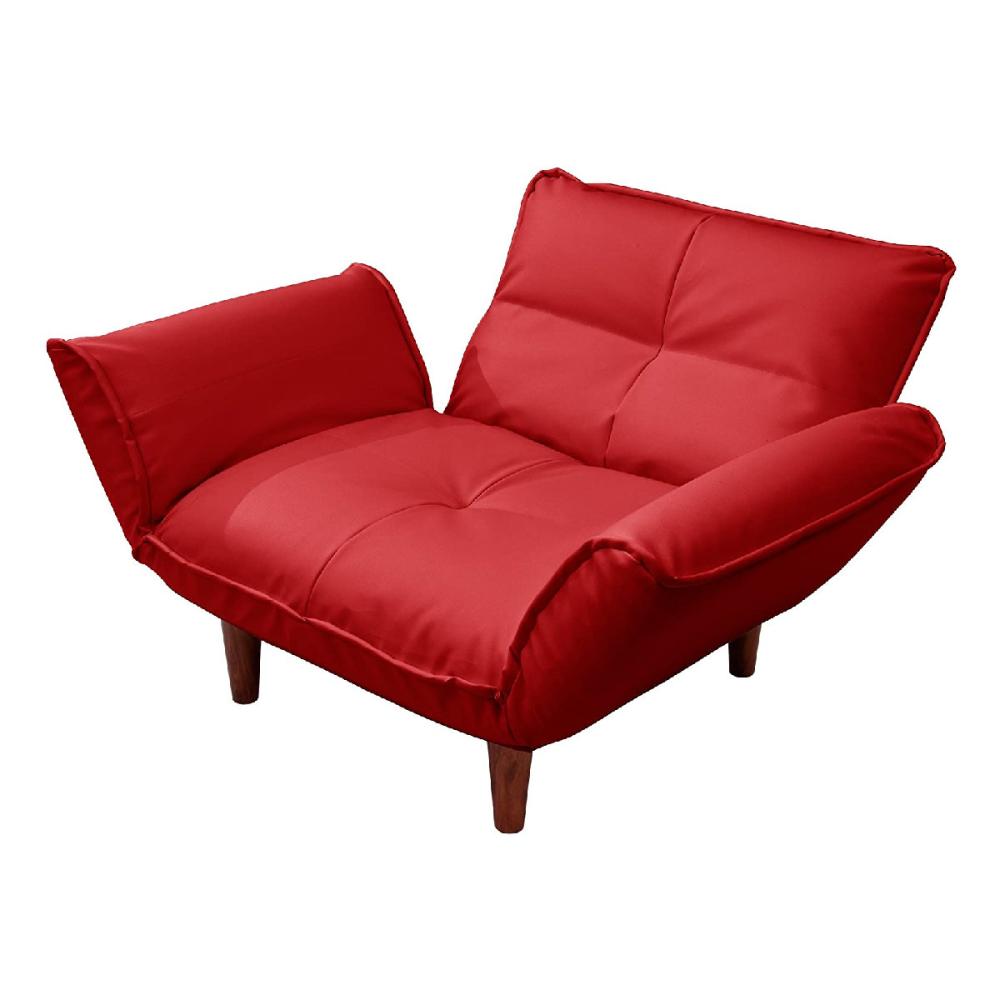 セルタン カウチソファ 1人掛け PVCレッド A282p－596RED