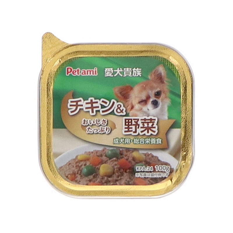 Petami 愛犬貴族トレイ チキン＆野菜 100g の通販