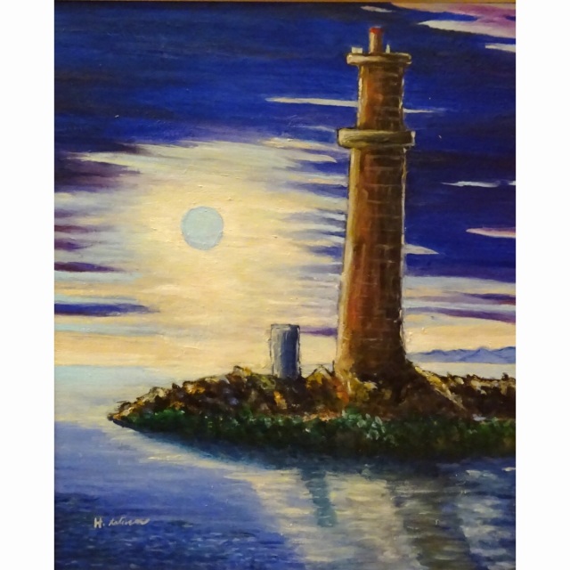 ヴィーヴィケンパイネン 水彩画 1997年 灯台 ヴィーヴィケンパイネン