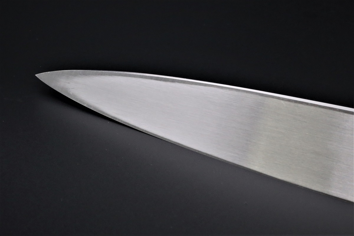 柳刃 青二鋼 300mm 本霞仕上 白木健一作-歌舞伎ナイフ