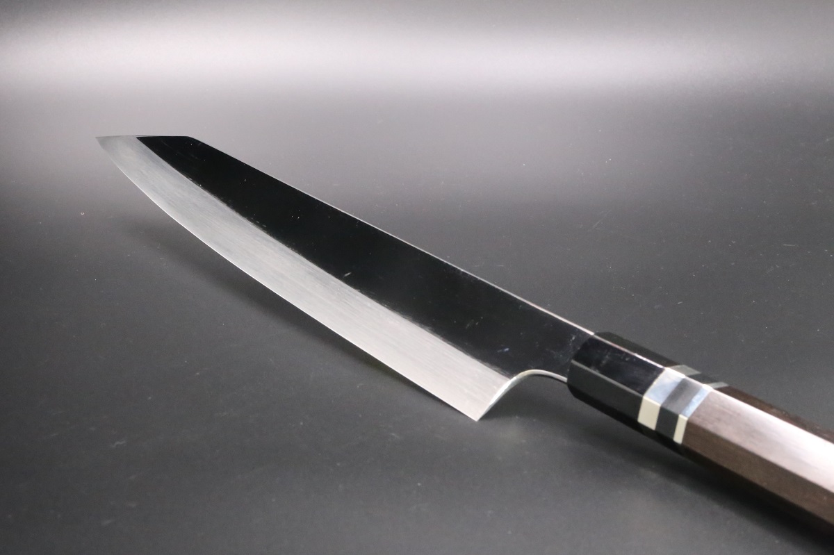 勘所切付 V金10号 300mm 全鋼本焼 両平鏡面 両しのぎ 平鏡面 黒檀柄